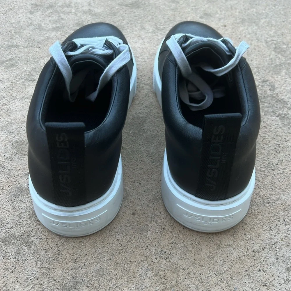 J/Slides NYC Noca Black Leather Platform Women's Sneakers Size 8.5 - Picture 4 of 10